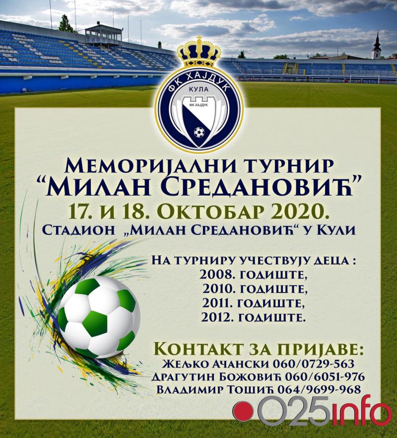 Memorijalni turnir “Milan Sredanović” 17. i 18. oktobra u Kuli