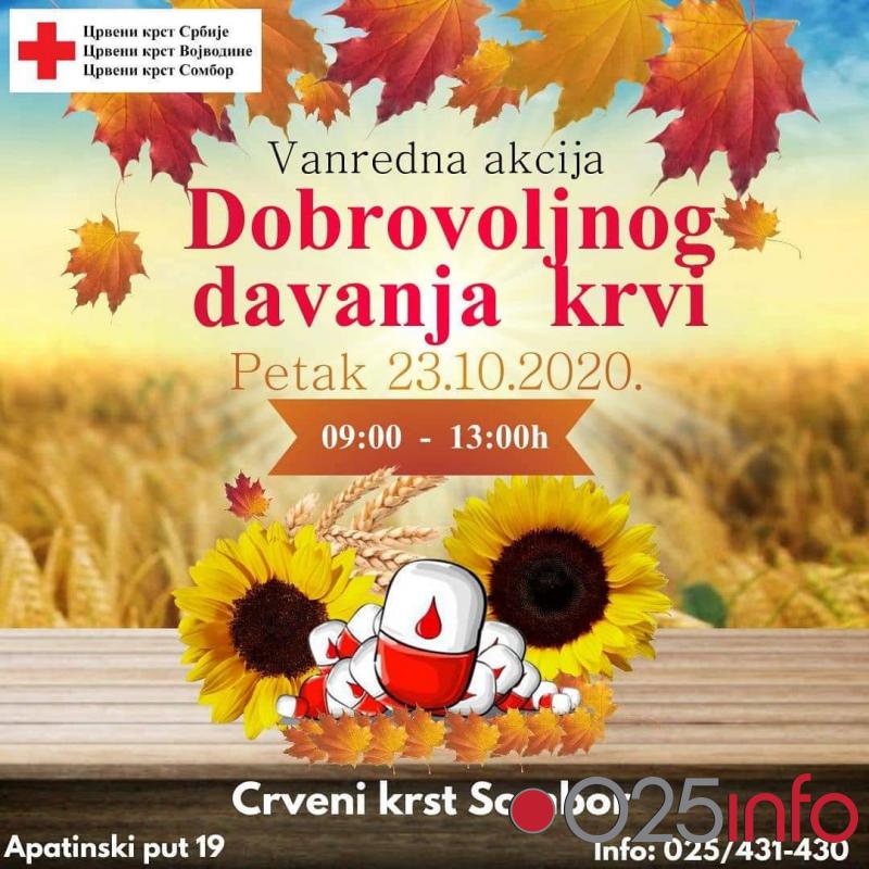 Akcija dobrovoljnog davanja krvi 23. oktobra